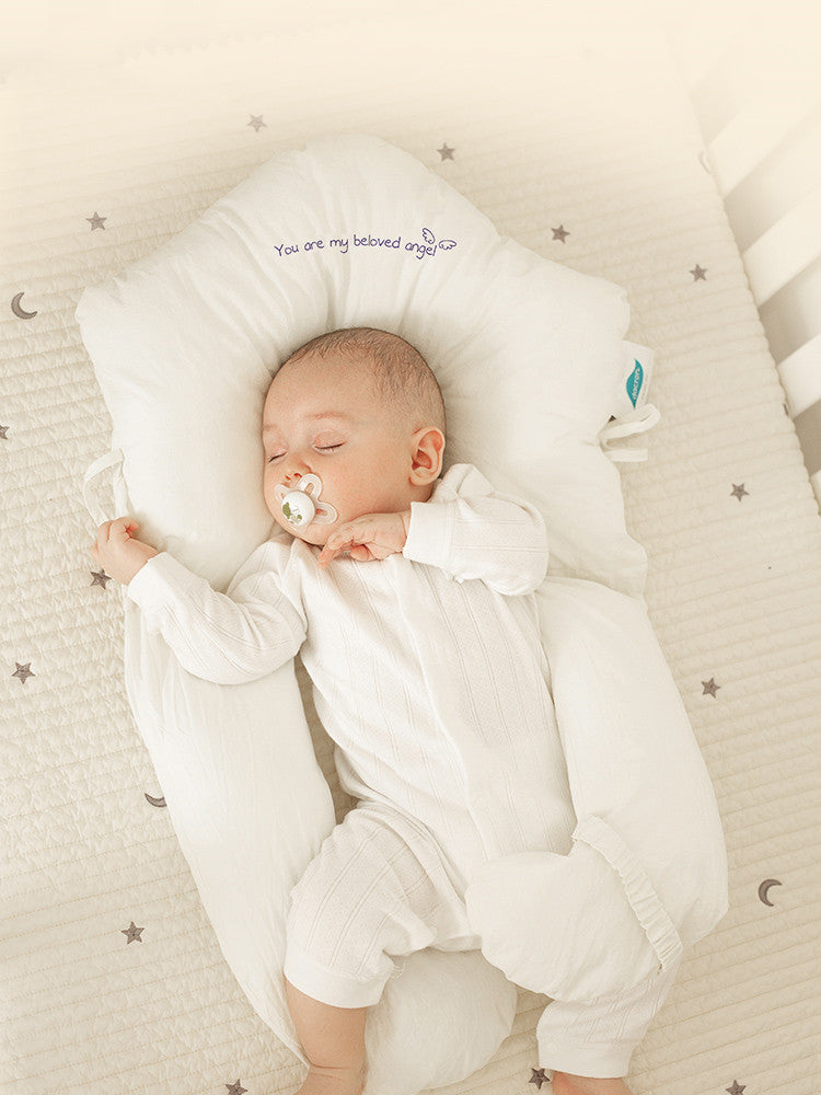 Detailed view of baby pillow for travel use baby learning toy variation