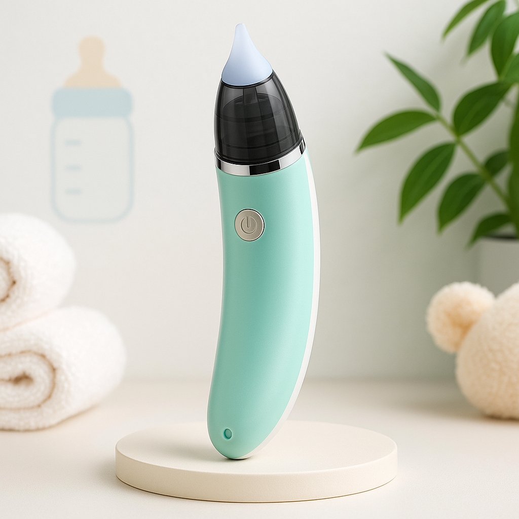 Main view of baby product in blue for travel use baby learning toy