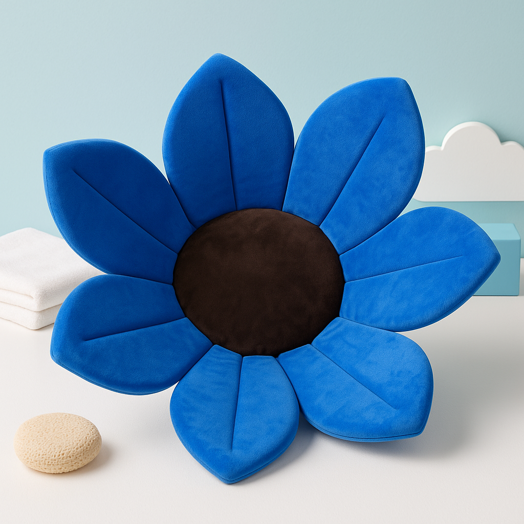 Main view of bath toy in blue for bath time play baby learning toy variation