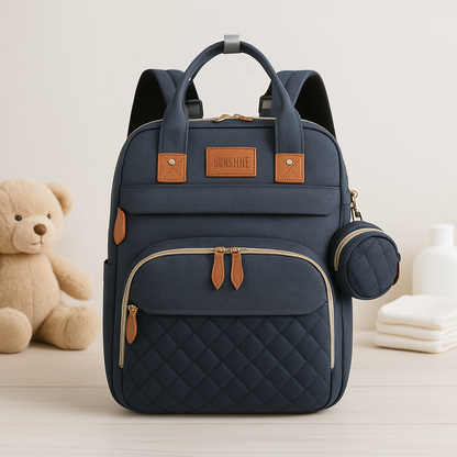 Diaper Changing Backpack with Foldable Baby Bed – Waterproof, Large Capacity