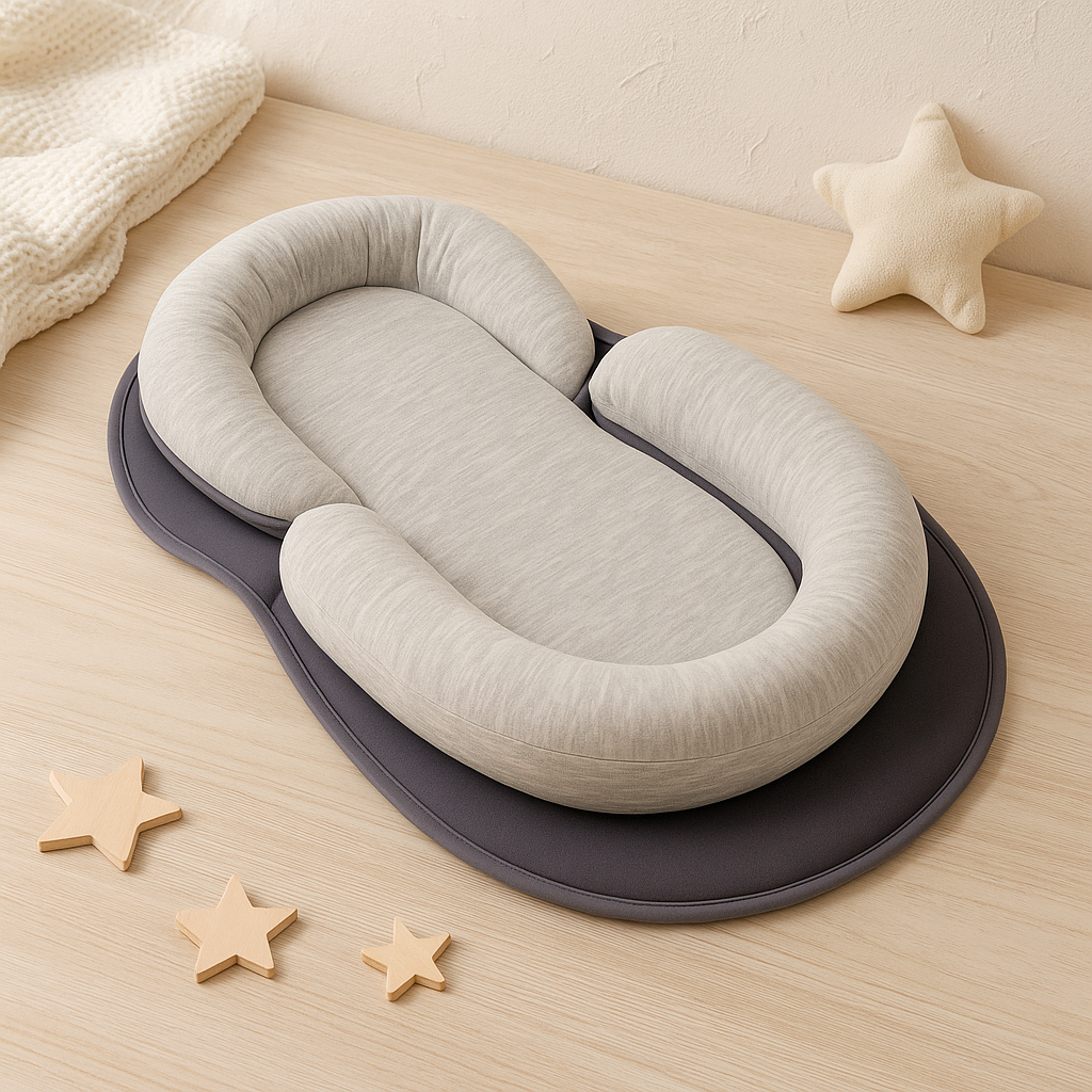 Main view of baby product in brown for travel use baby learning toy