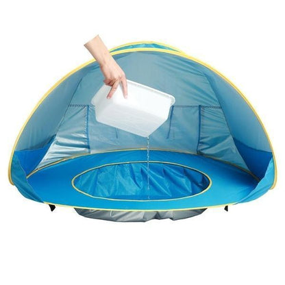Detailed view of baby tent for travel use baby learning toy variation